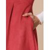 imageAllegra K Pinafore Dress for Womens Sleeveless Casual Vintage Faux Suede t Shirt DressesRed