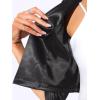 imageAllegra K Satin Cardigan for Womens Open Front Elegant Formal 34 Sleeve Bolero Shrug JacketBlack