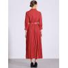 imageAllegra K Semi Formal Pleated Dress for Womens 34 Sleeves Empire Waist Wedding Guest Maxi Dress with BeltRed