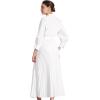 imageAllegra K Semi Formal Pleated Dress for Womens 34 Sleeves Empire Waist Wedding Guest Maxi Dress with BeltWhite