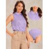 imageAllegra K Sleeveless Bodysuit Tops for Womens Business Work Button Down Leotard ShirtLight Purple