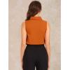 imageAllegra K Sleeveless Bodysuit Tops for Womens Business Work Button Down Leotard ShirtOrange