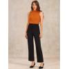 imageAllegra K Sleeveless Bodysuit Tops for Womens Business Work Button Down Leotard ShirtOrange