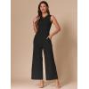 imageAllegra K Summer Jumpsuit for Womens Dressy Casual Outfits Sleeveless Crewneck Wide Leg PantsBlack