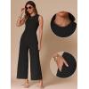 imageAllegra K Summer Jumpsuit for Womens Dressy Casual Outfits Sleeveless Crewneck Wide Leg PantsBlack