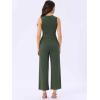 imageAllegra K Summer Jumpsuit for Womens Dressy Casual Outfits Sleeveless Crewneck Wide Leg PantsGreen