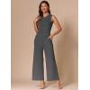 imageAllegra K Summer Jumpsuit for Womens Dressy Casual Outfits Sleeveless Crewneck Wide Leg PantsGrey