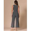 imageAllegra K Summer Jumpsuit for Womens Dressy Casual Outfits Sleeveless Crewneck Wide Leg PantsGrey