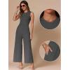 imageAllegra K Summer Jumpsuit for Womens Dressy Casual Outfits Sleeveless Crewneck Wide Leg PantsGrey