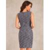 imageAllegra K Tweed Dress for Womens Business Boat Neck Sleeveless Plaid Sheath DressesBlack