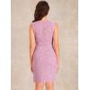 imageAllegra K Tweed Dress for Womens Business Boat Neck Sleeveless Plaid Sheath DressesPink