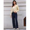 imageAllegra K Tweed Jacket Women Long Sleeve Button Down Collarless Business Casual Blazer Fall Trendy Cropped JacketsApricot