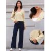 imageAllegra K Tweed Jacket Women Long Sleeve Button Down Collarless Business Casual Blazer Fall Trendy Cropped JacketsApricot