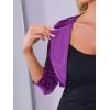 imageAllegra K Velvet Shrug for Women Crew Neck Ruched 34 Sleeves Cocktail Party Cropped CardiganPurple