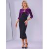 imageAllegra K Velvet Shrug for Women Crew Neck Ruched 34 Sleeves Cocktail Party Cropped CardiganPurple