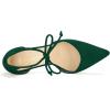 imageAllegra K Women Ankle Tie Chunky Heel Pointed Toe Dress Dark Green Pumps 75 M US