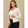 imageAllegra K Women Faux Suede Jacket Lapel Draped Open Front Cardigan Casual Trendy Suede BlazerBeige