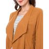 imageAllegra K Women Faux Suede Jacket Lapel Draped Open Front Cardigan Casual Trendy Suede BlazerBrown