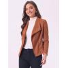 imageAllegra K Women Faux Suede Jacket Lapel Draped Open Front Cardigan Casual Trendy Suede BlazerCaramel