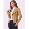 imageAllegra K Women Faux Suede Jacket Lapel Draped Open Front Cardigan Casual Trendy Suede BlazerKhaki