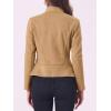 imageAllegra K Women Faux Suede Jacket Lapel Draped Open Front Cardigan Casual Trendy Suede BlazerKhaki