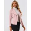 imageAllegra K Women Faux Suede Jacket Lapel Draped Open Front Cardigan Casual Trendy Suede BlazerPink