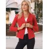 imageAllegra K Women Faux Suede Jacket Lapel Draped Open Front Cardigan Casual Trendy Suede BlazerRed