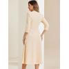 imageAllegra K Womens 34 Sleeve Dresses V Neck Elegant ALine Work Business Formal Midi Dress with PocketsDeep Apricot