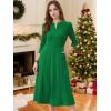 imageAllegra K Womens 34 Sleeve Dresses V Neck Elegant ALine Work Business Formal Midi Dress with PocketsGreen