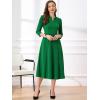 imageAllegra K Womens 34 Sleeve Dresses V Neck Elegant ALine Work Business Formal Midi Dress with PocketsGreen