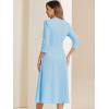 imageAllegra K Womens 34 Sleeve Dresses V Neck Elegant ALine Work Business Formal Midi Dress with PocketsLight Blue