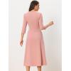 imageAllegra K Womens 34 Sleeve Dresses V Neck Elegant ALine Work Business Formal Midi Dress with PocketsPink