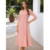 imageAllegra K Womens 34 Sleeve Dresses V Neck Elegant ALine Work Business Formal Midi Dress with PocketsPink