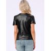 imageAllegra K Womens 80s Disco Outfit Party Club Sparkly Rainbow Metallic TopBlack