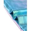 imageAllegra K Womens 80s Disco Outfit Party Club Sparkly Rainbow Metallic TopBlue Shiny