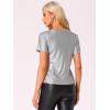 imageAllegra K Womens 80s Disco Outfit Party Club Sparkly Rainbow Metallic TopLight Grey