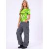 imageAllegra K Womens 80s Disco Outfit Party Club Sparkly Rainbow Metallic TopMustard Green
