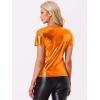 imageAllegra K Womens 80s Disco Outfit Party Club Sparkly Rainbow Metallic TopOrange