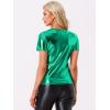 imageAllegra K Womens 80s Disco Outfit Party Club Sparkly Rainbow Metallic TopShiny Green