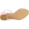 imageAllegra K Womens Block Low Heels Ankle Strap SandalsPink