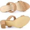 imageAllegra K Womens Braided Heeled Slip on Chunky Heel Slide SandalsNude