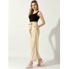 imageAllegra K Womens Casual Office Wide Leg Pants Elastic Waist Tie Knot Pleated Trouser with PocketsApricot
