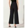 imageAllegra K Womens Casual Office Wide Leg Pants Elastic Waist Tie Knot Pleated Trouser with PocketsBlack