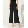 imageAllegra K Womens Casual Office Wide Leg Pants Elastic Waist Tie Knot Pleated Trouser with PocketsBlack