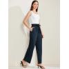 imageAllegra K Womens Casual Office Wide Leg Pants Elastic Waist Tie Knot Pleated Trouser with PocketsNavy