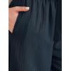 imageAllegra K Womens Casual Office Wide Leg Pants Elastic Waist Tie Knot Pleated Trouser with PocketsNavy