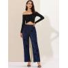 imageAllegra K Womens Christmas Sparkle High Waist Stretch Party Wide Leg Shiny Star Print Pants