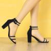 imageAllegra K Womens Clear Ankle Strap Chunky Heels SandalsBlack