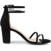 imageAllegra K Womens Clear Ankle Strap Chunky Heels SandalsBlack