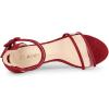imageAllegra K Womens Clear Ankle Strap Chunky Heels SandalsRed